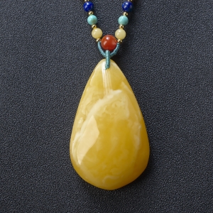 白花蜜蜡水滴吊坠