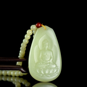 山料和田黄玉大日如来吊坠
