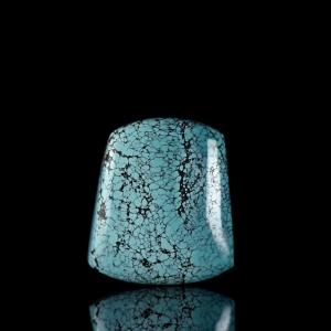 中高瓷蓝色绿松石网花无事牌吊坠