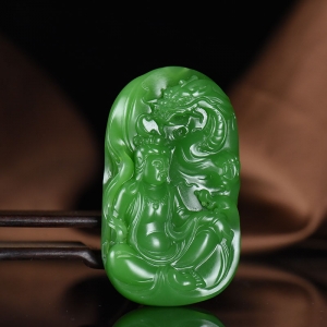 山料和田碧玉观音吊坠