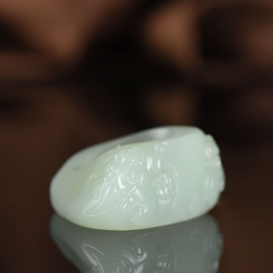 籽料和田白玉貔貅扳指