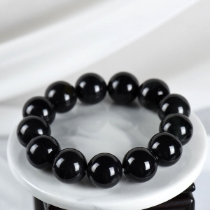 16mm山料和田玉青花单圈手串