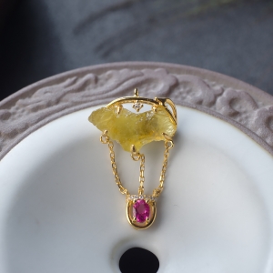 18K黄色碧玺吊坠