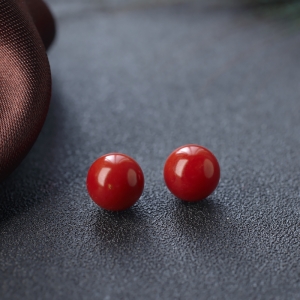 9mm沙丁珊瑚圆珠（两件）