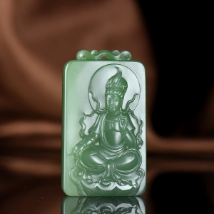 山料和田碧玉观音吊坠