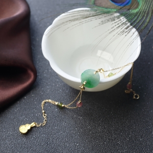 18K糯冰种飘翠翡翠手链