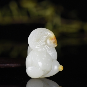 籽料和田白玉年年有余吊坠