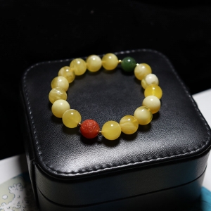 10mm鸡油黄金绞蜜单圈手串