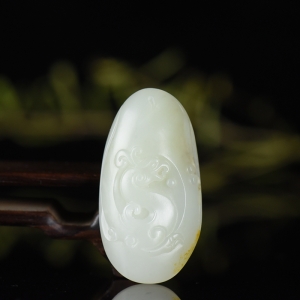 籽料和田白玉凤凰吊坠