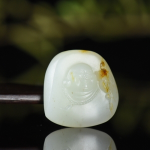 籽料和田白玉弥勒佛吊坠