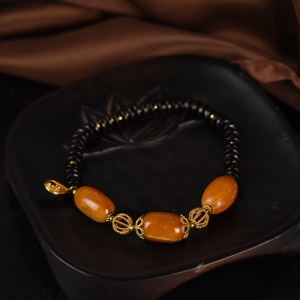 24K老蜜蜡单圈手串