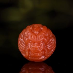 21.5mm柿子红南红龙珠配件