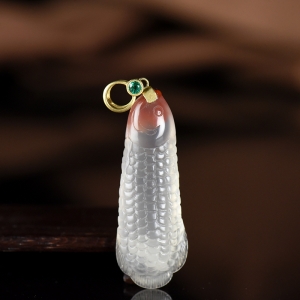 18K冰飘南红金龙鱼吊坠