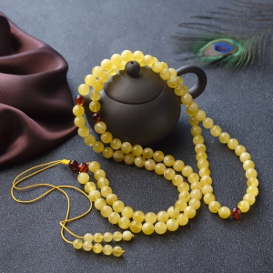 9mm白花蜜蜡108佛珠