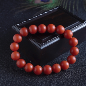 11.5mm柿子红南红单圈手串