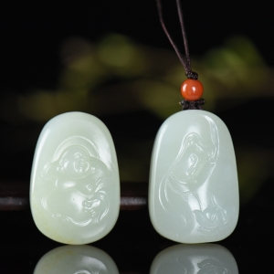 籽料和田白玉观音/弥勒佛吊坠