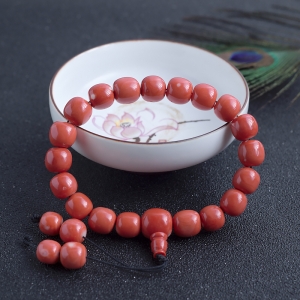 MOMO珊瑚桶珠单圈手串