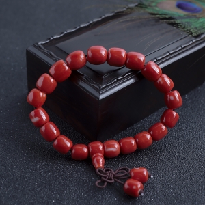 MOMO珊瑚桶珠单圈手串