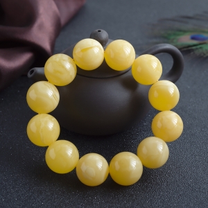 20mm白花蜜蜡单圈手串