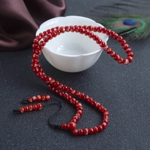 阿卡牛血红珊瑚鼓珠多圈手串