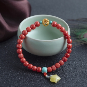 MOMO珊瑚桶珠单圈手串