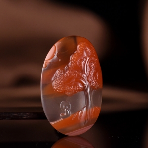 冰飘南红悟道吊坠