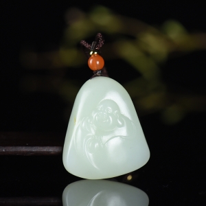籽料和田白玉弥勒佛吊坠