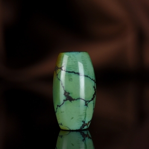 中高瓷绿色绿松石桶珠配件