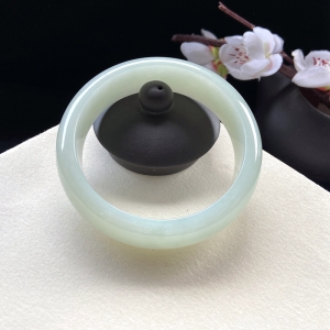 56.5mm糯种翡翠平安镯