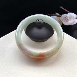 57mm糯种红翡翠平安镯