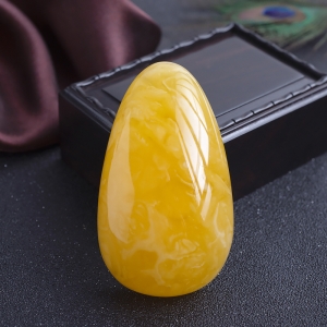 白花蜜蜡水滴吊坠