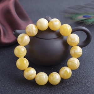 17mm白花蜜蜡单圈手串