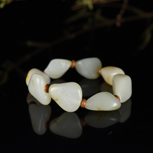 籽料和田玉原石单圈手串