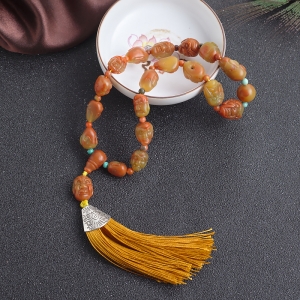 黄皮包浆料南红十八罗汉手持