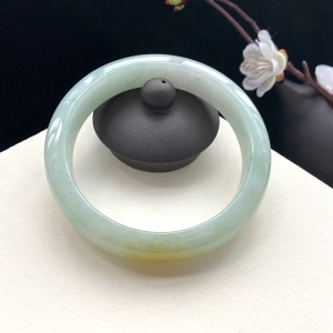 62.5mm糯冰种黄翡平安镯