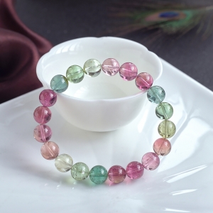 9.5mm彩虹碧玺单圈手串