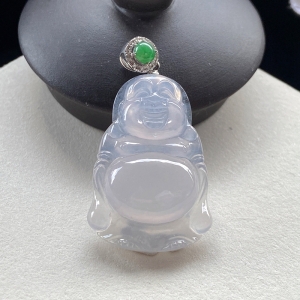 18K冰种翡翠弥勒佛吊坠