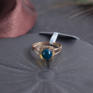 18K天空蓝多米蓝珀戒指