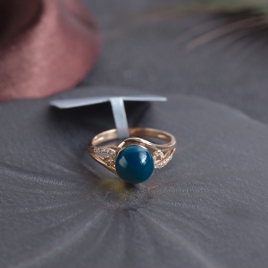 18K天空蓝多米蓝珀戒指