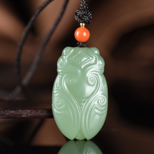 山料和田碧玉一鸣惊人吊坠