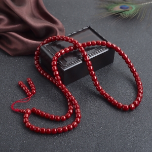 沙丁牛血红珊瑚108佛珠