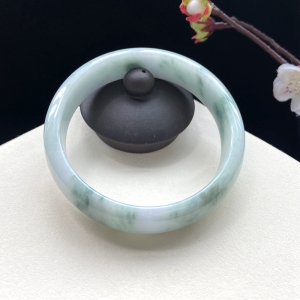 62.5mm糯种飘花翡翠平安镯