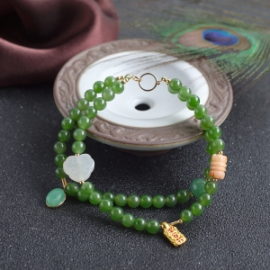 5mm山料和田碧玉手链