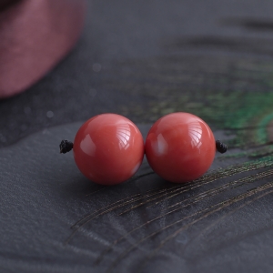 12.5mmMOMO珊瑚圆珠（两件）