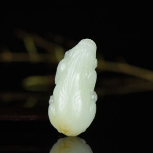 山料和田白玉貔貅吊坠