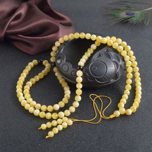 8.5mm白花蜜蜡108佛珠