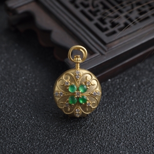 18K冰种阳绿翡翠吊坠