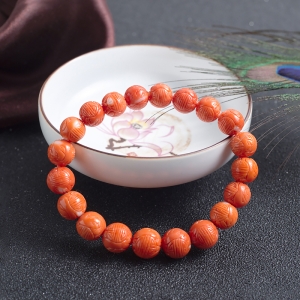 9.5mmMOMO珊瑚龙珠单圈手串