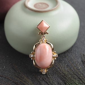 18K深水珊瑚吊坠