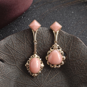 18K深水珊瑚耳坠